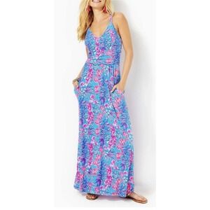 charlese eyelet halter maxi dress Charlese Eyelet Tiered Cotton Maxi Dress (Women)